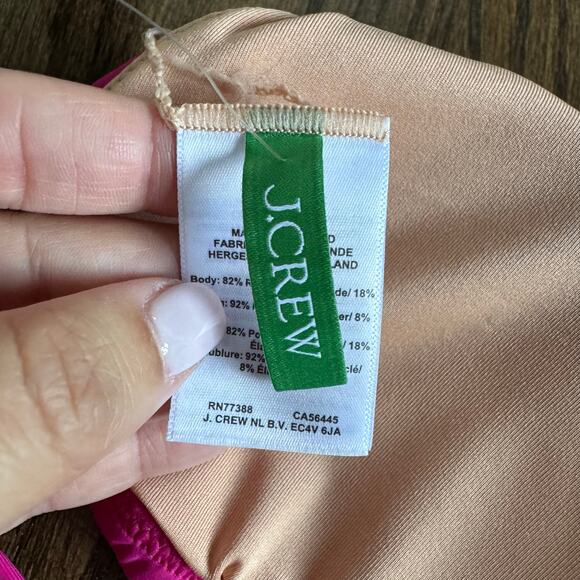 J.Crew Womens Square Neck Radiant Fuchsia Pink Bikini Swim Suit Top Size Medium - Picture 7 of 9